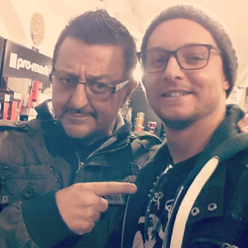 With drummer Maxx Furian, Milan